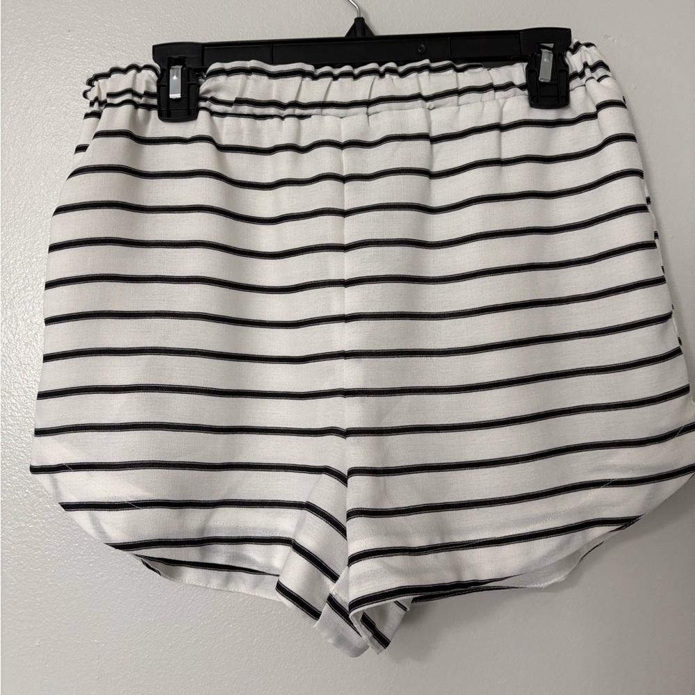 Honey Punch Black and White Striped High Waist Shorts